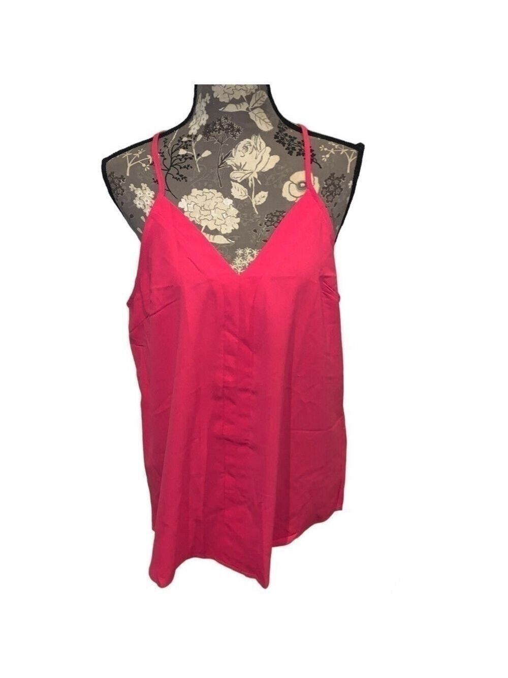 Hot Pink V Neck Racerback Tank size large NWT